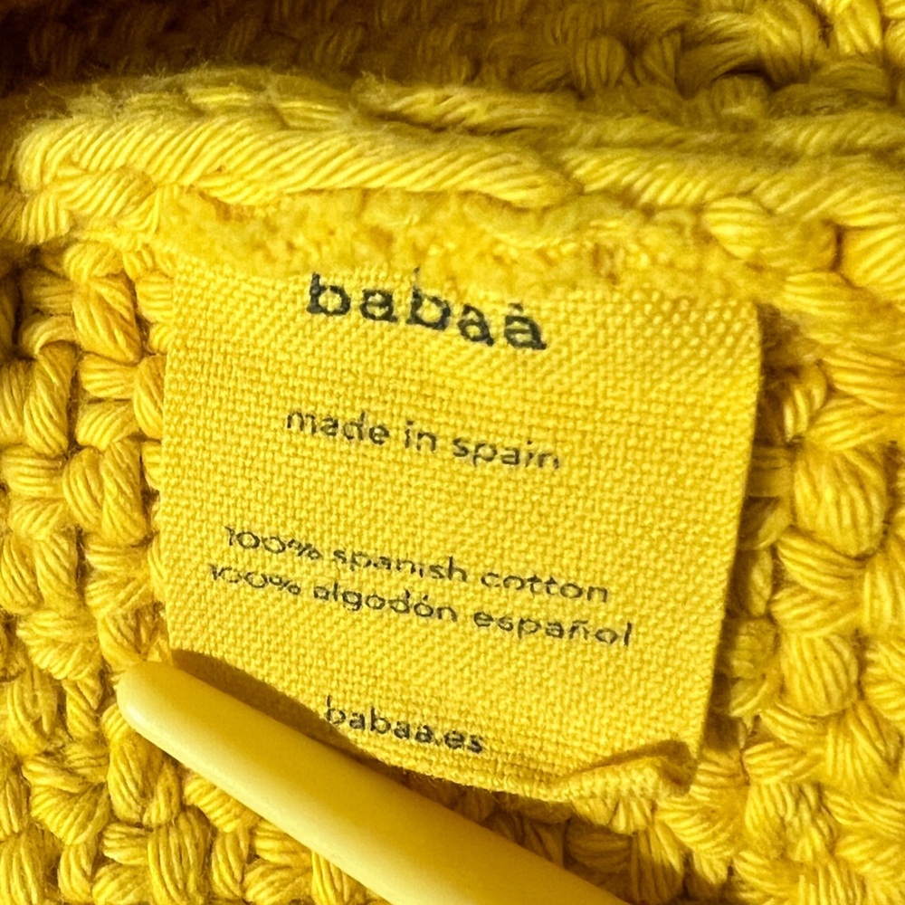 Babaa‎ 100% Spanish Cotton Yellow Knit Sweater Designer - Picture 6 of 12